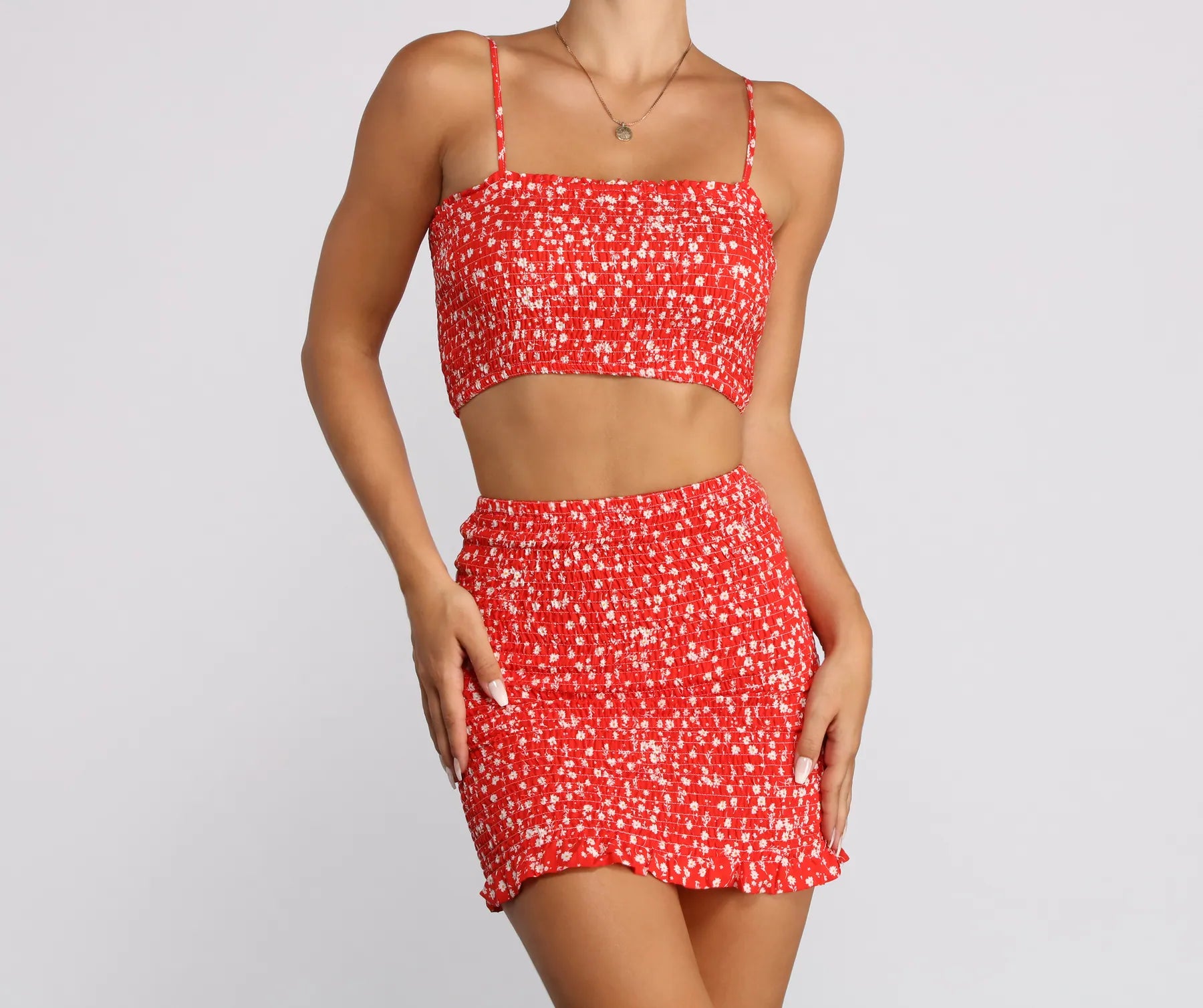 Weekend Savings Bonanza Falling For You Floral Crop Top