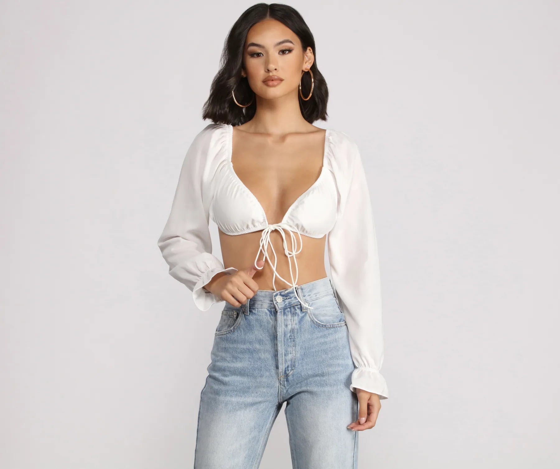 Weekend Discounts to Savor Crushing On You Long Puff Sleeve Crop Top