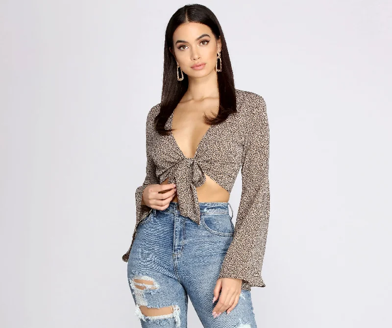 Weekend Bargains to Relish Meow Or Never Tie Front Top