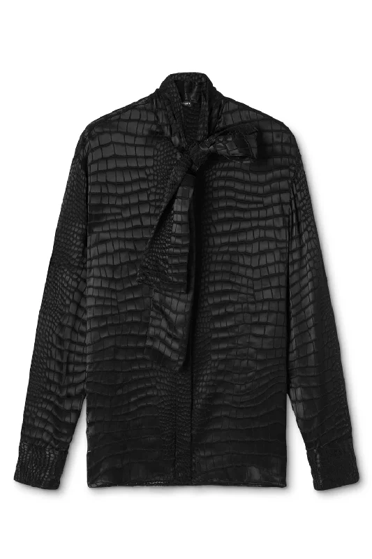 Weekend Discounts Worth Grabbing Devoré Scarf-Tie Blouse