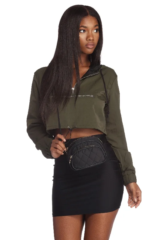 Exclusive Deal Can't Zip With Us Cropped Hoodie