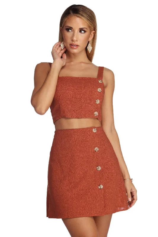 Deep Savings Remember Me Linen Crop Top