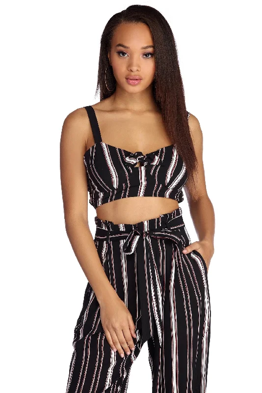 Weekend Bargains to Snag Set In Stripes Crop Top