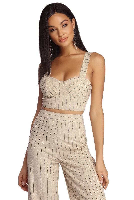 Don't Miss Out Oh Stripe Bustier Crop Top