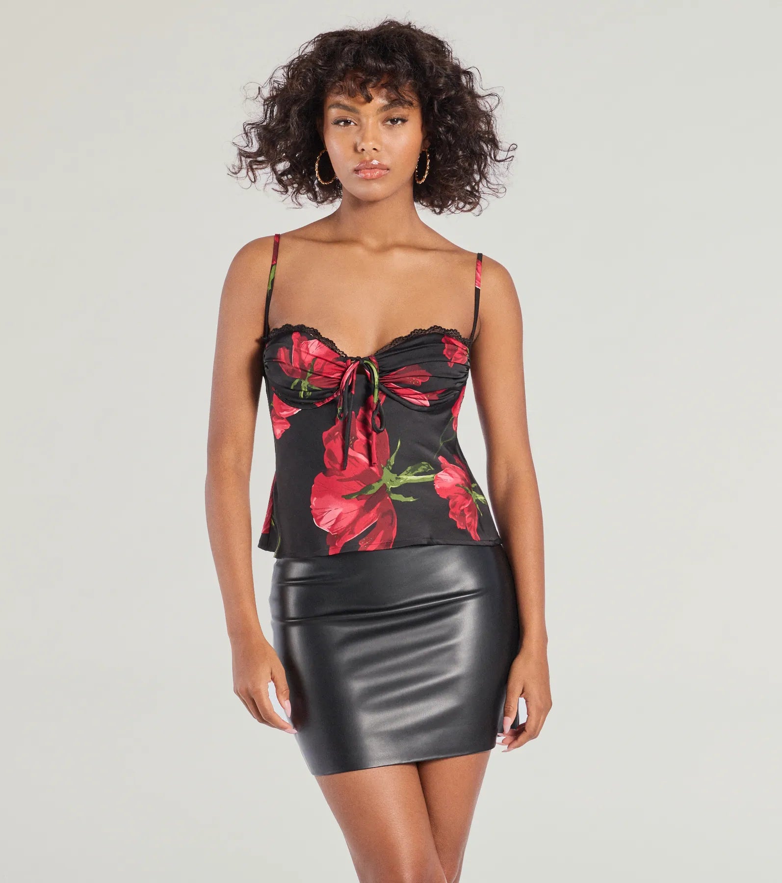 Weekend Discounts to Relish Petal Perfection Floral Satin Top