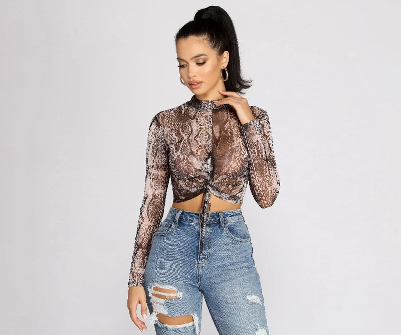 Weekend Specials to Indulge In Major Vixen Snake Print Crop Top