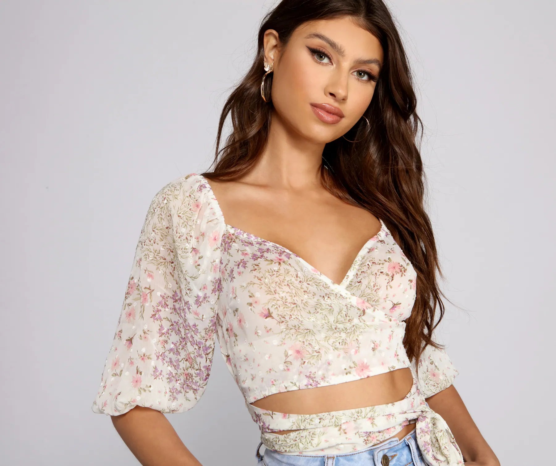 Take Action Pretty Blossoms Crop Top