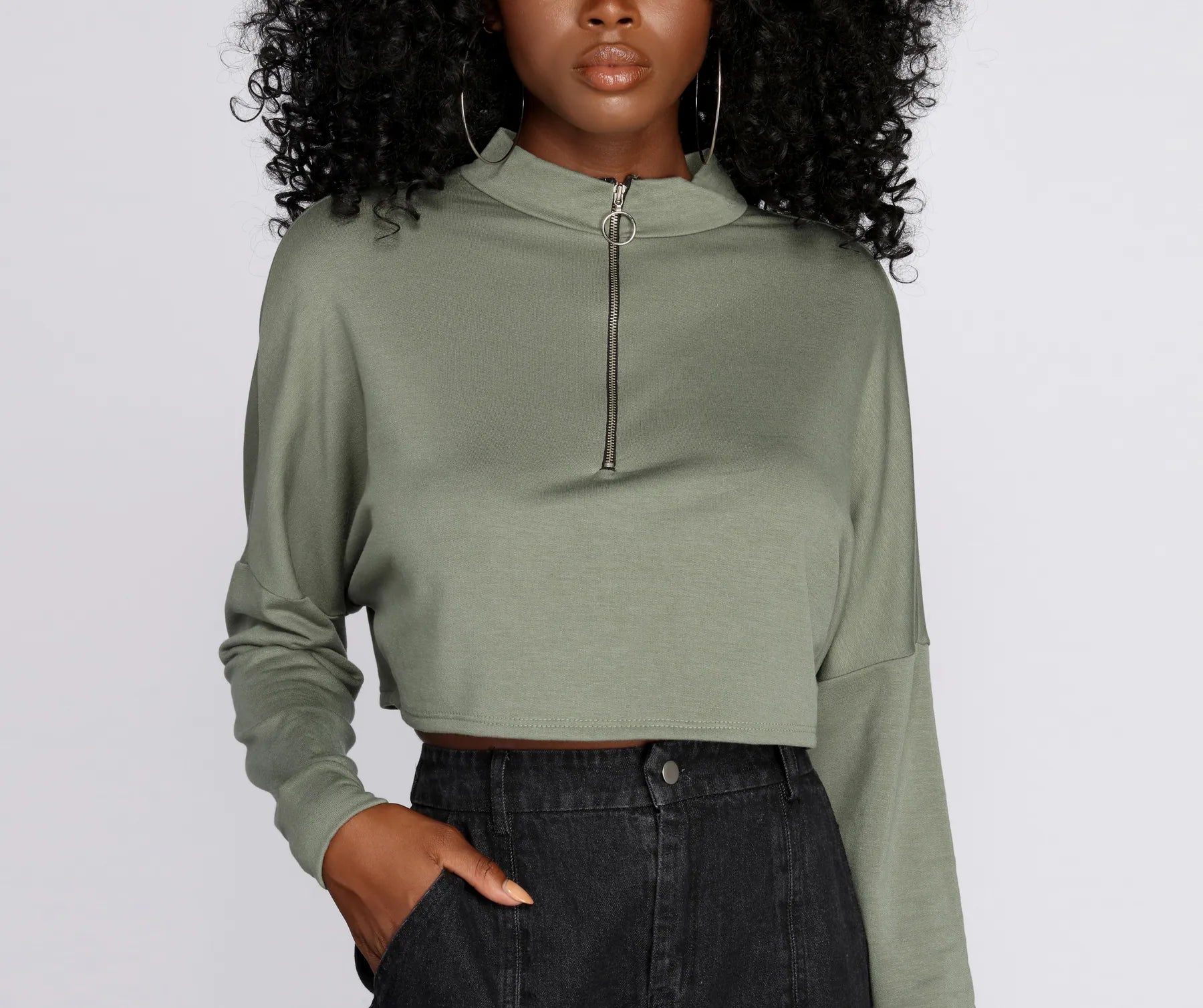 Weekend Savings Sensation Zip Up Mock Neck Pullover