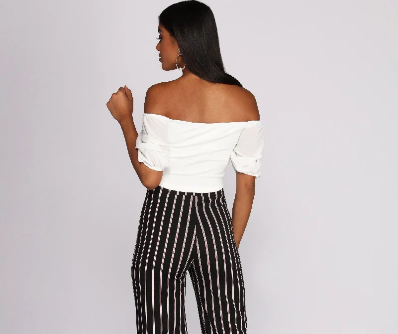 Weekend Savings Spectacular Chiffon And On Crop Top