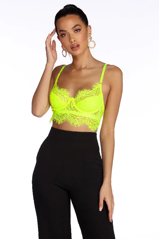 Weekend Discounts to Relish More Glow Lace Bustier