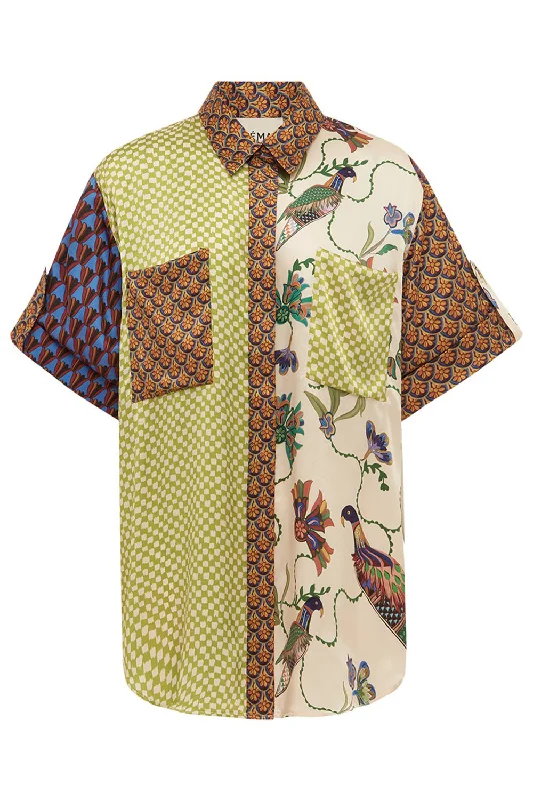 Don't Miss Out Birdie Spliced Shirt