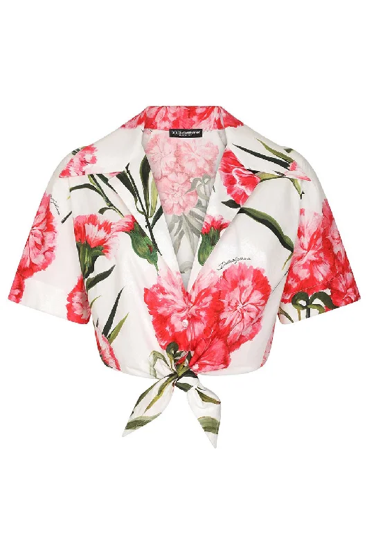 Weekend Specials to Enjoy Tie Front Printed Crop Top