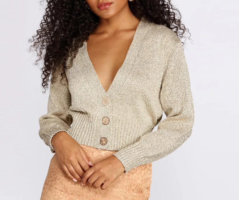 Weekend Bargains to Grab Dripped In Glitter Cropped Cardigan