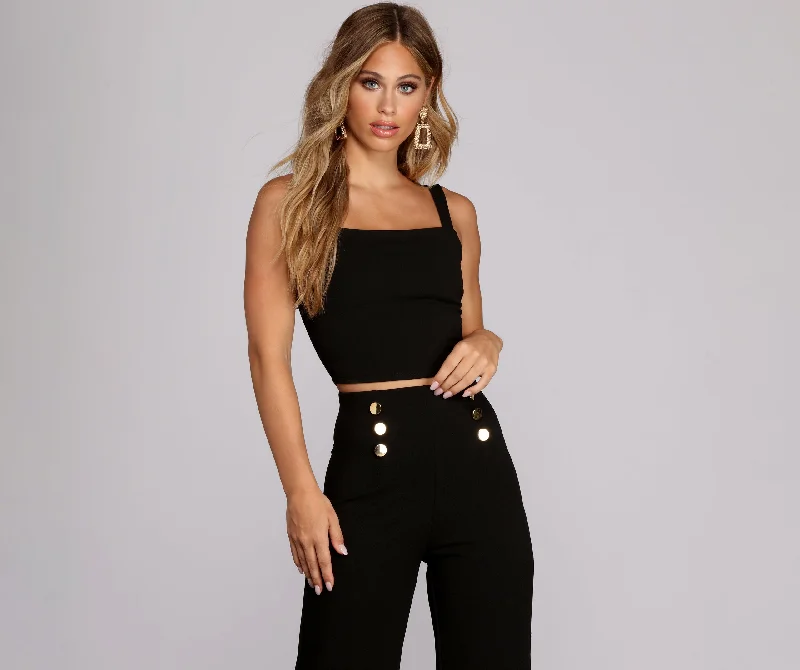 Lowest Price Sail Away Square-Neck Top