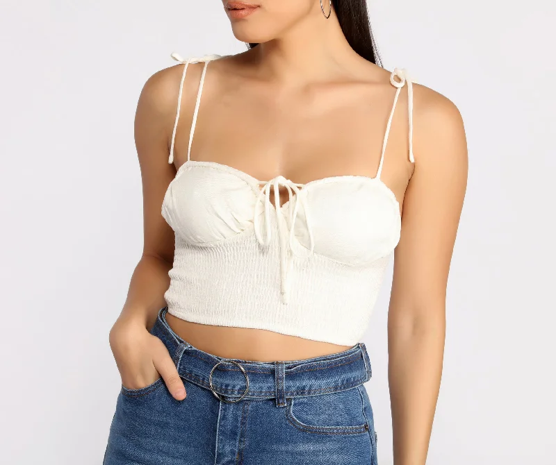 Weekend Savings Spree Smock It To Me Crop Top