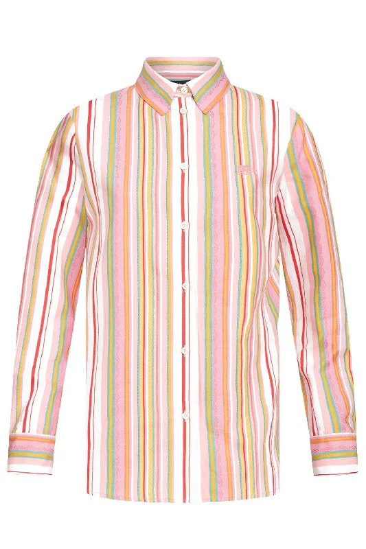 Weekend Deals That Please Striped Button Down Blouse
