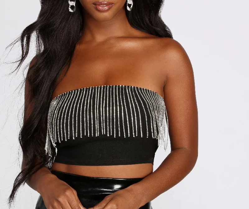 Overstock Clearance Festive In Fringe Tube Top