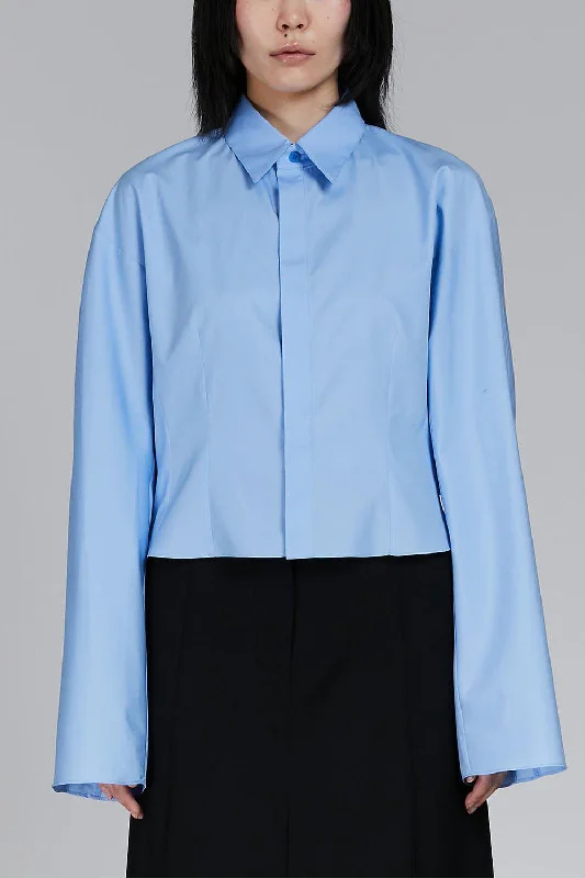 Exclusive Weekend Offers Inside Gathered Shirt - Iris Blue