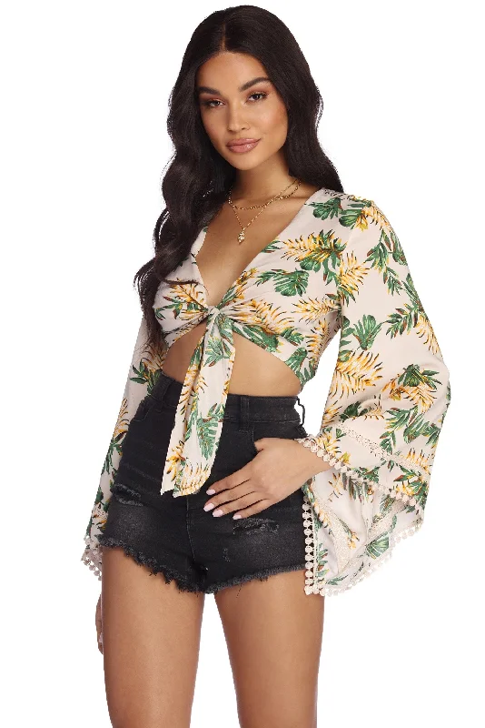 Weekend Savings Extravaganza Paradise Tie Front Blouse
