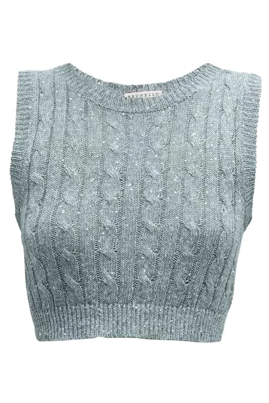 Savings Galore Sequin Knit Crop Top