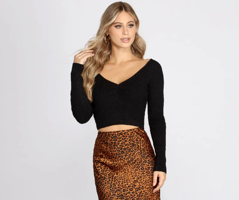Weekend Discounts You Deserve Just My Type Ribbed Knit Sweater