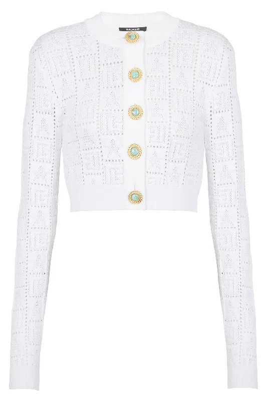 Weekend Savings Delight Monogram Cardigan