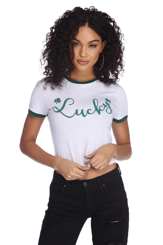 Special Buy Lucky Graphic Ringer Tee