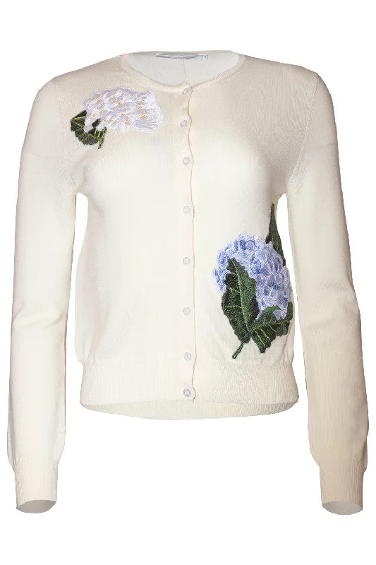 Weekend Offers That Please Long Sleeve Hydrangea Cardigan