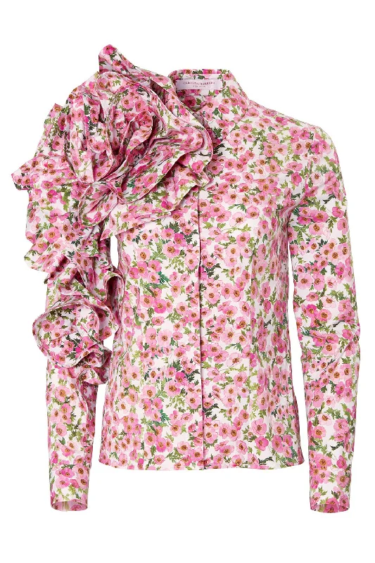 Weekend Savings Fiesta Dramatic Rosette Button Down Top