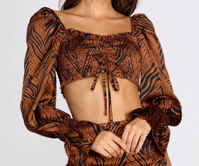 Unmissable Sale Wild Girl Smocked Crop Top