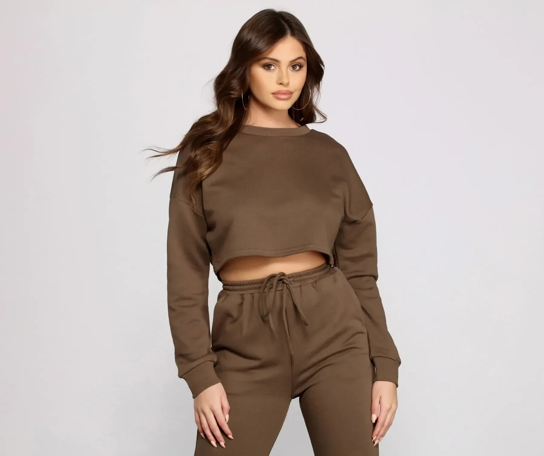 Weekend Sale: Don't Miss Out Cozy French Terry Knit Crop Top