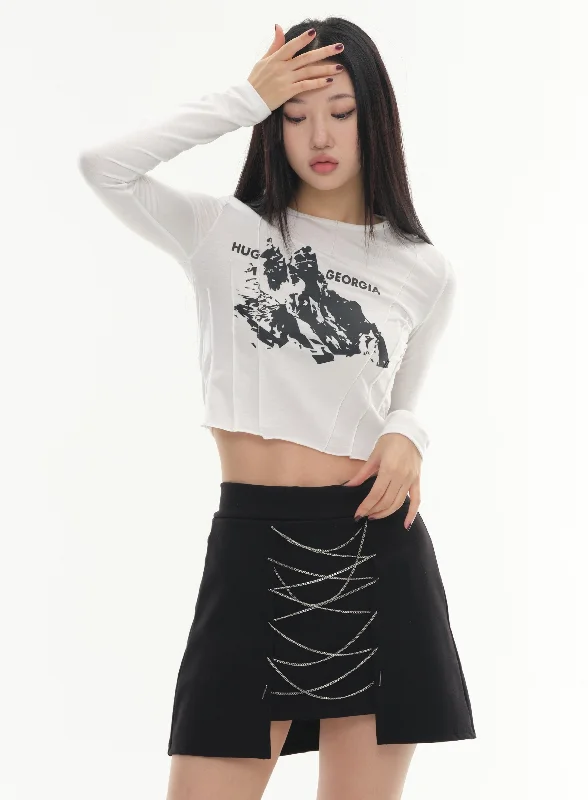 Weekend Deals That Sparkle Print Crop T-Shirt #Lewkin Original #1126K151