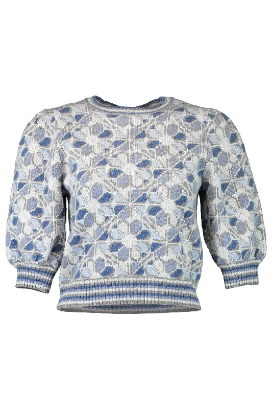 Early Access Rose Medallion Puff Sleeve Top