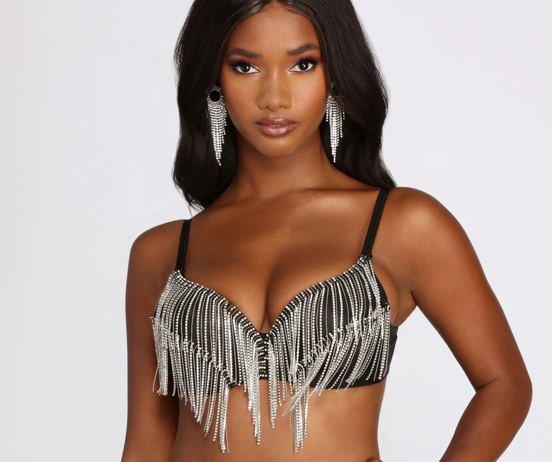 Buy Today Twist And Twirl Rhinestone Fringe Bra