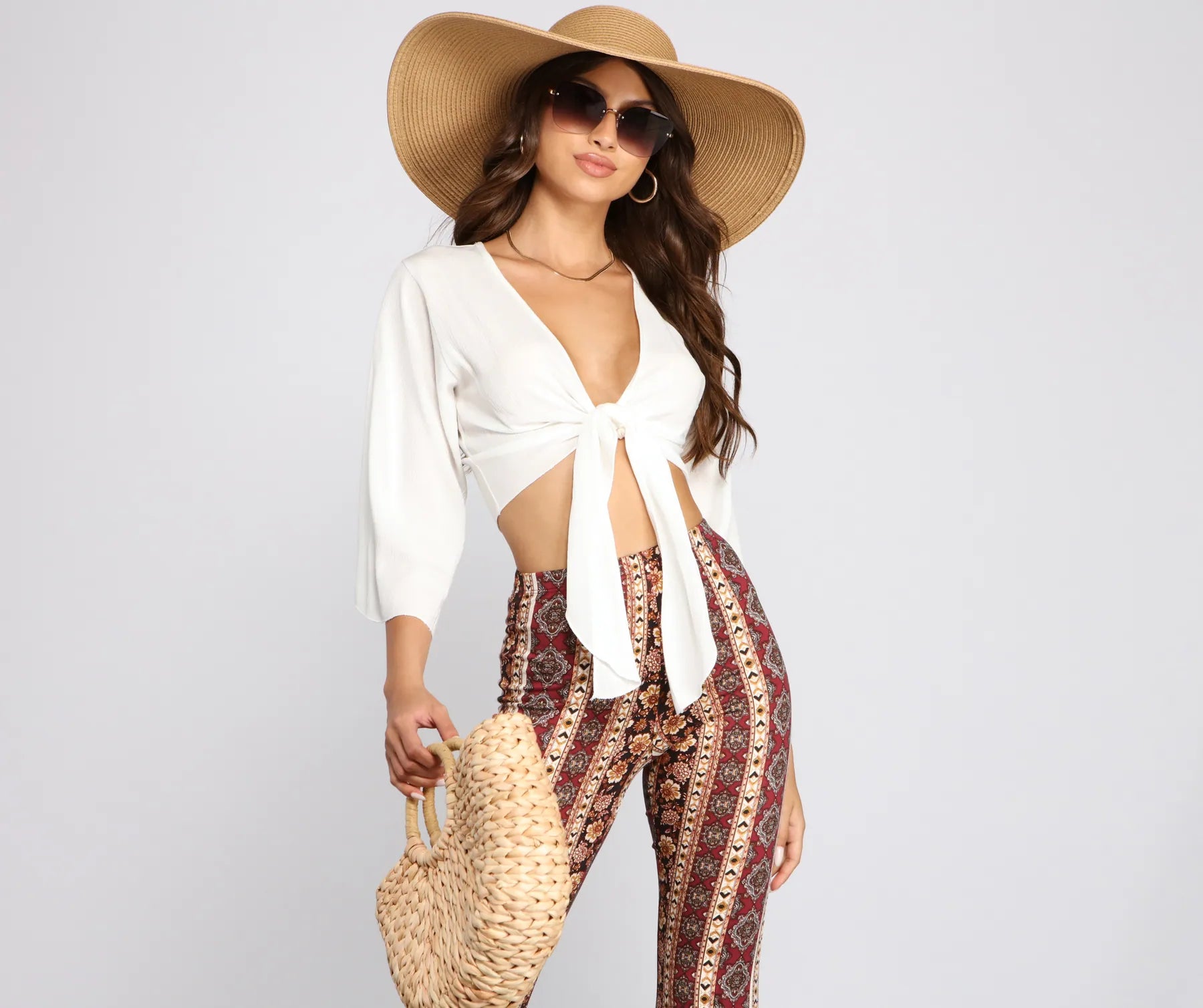 Weekend Discounts to Delight Boho Daze Tie Front Top