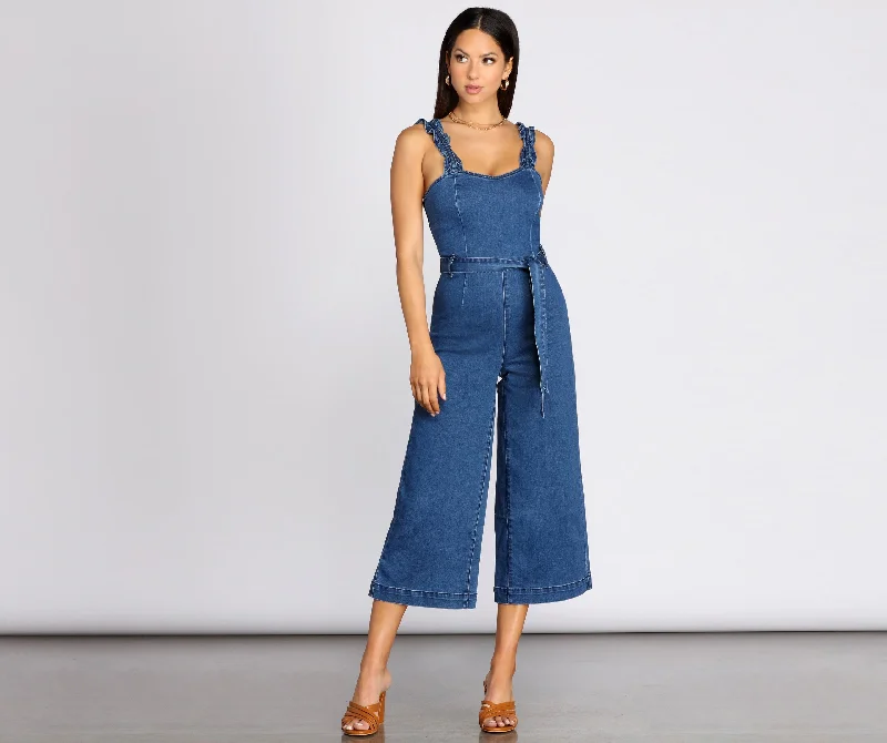 Weekend Savings Sensation Denim Dream Culotte Jumpsuit