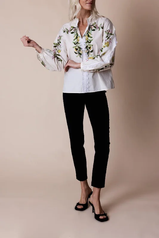 Year-End Sale Printed Poplin Blouse
