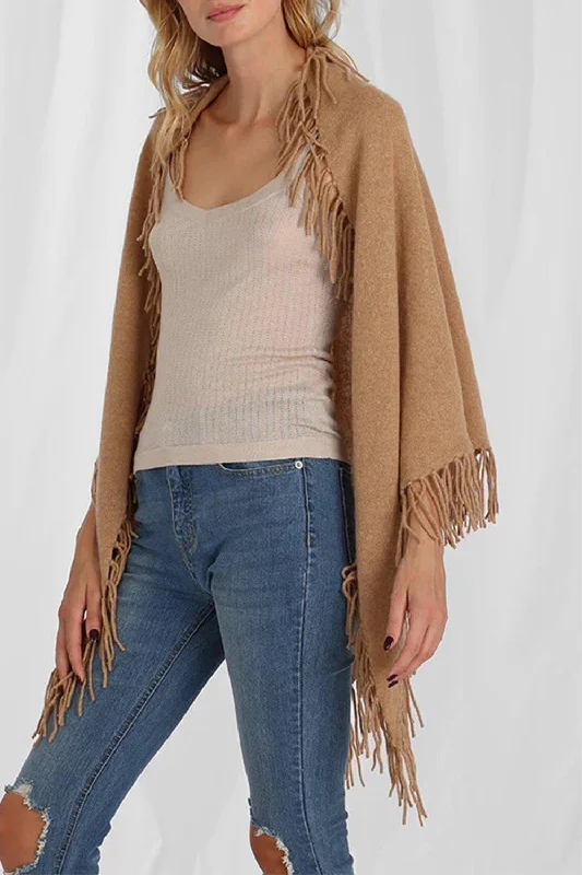 Take Action Fringe Shawl - Camel