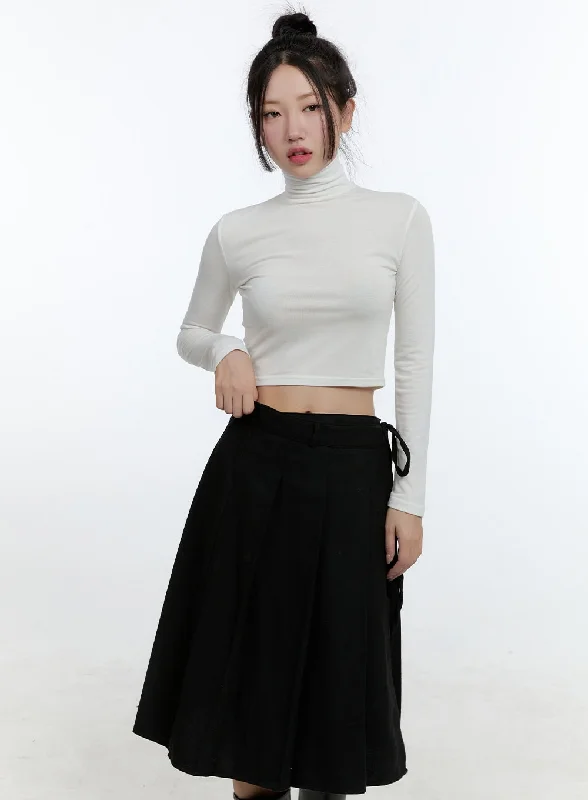 Clearance Sale Turtle Neck Slim-Fit Crop Top CD424