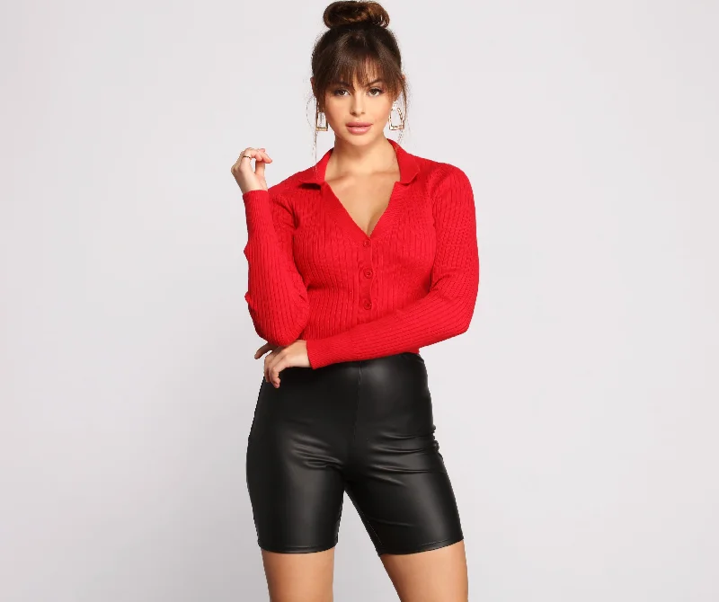Weekend Extravaganza: Shop Now Trendy Collared Cropped Cardigan