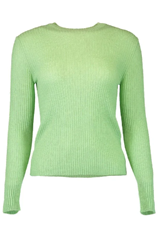 Crazy Deal Slim Ribbed Crew Sweater - Aloe Bloom