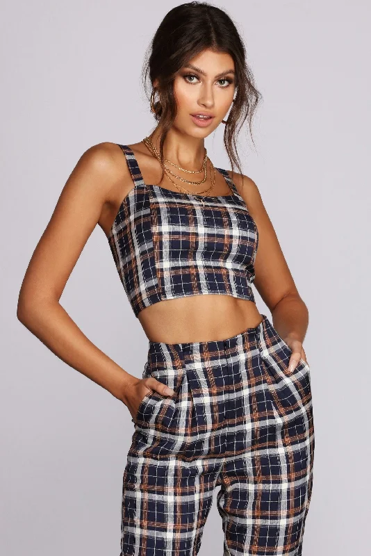 Shop Now Plaid It Up Crop Top