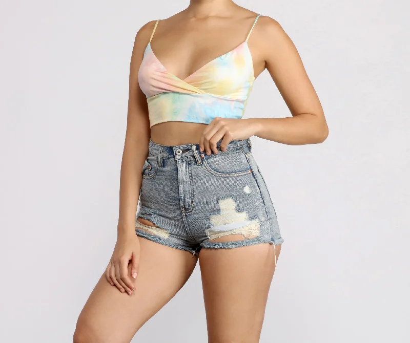 Best Seller Dream On Tie Dye Crop Top