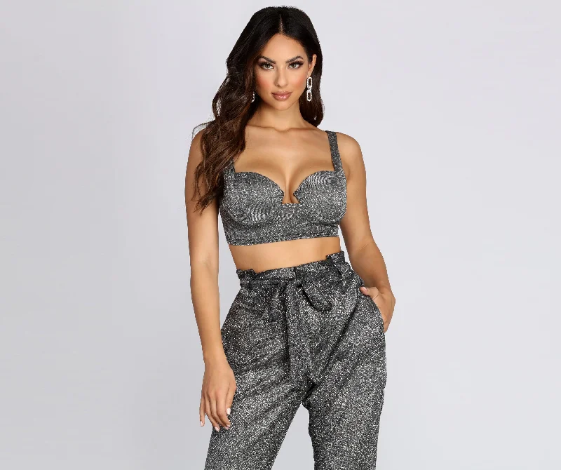 Weekend Bargains to Relish Run It Metallic Crop Top