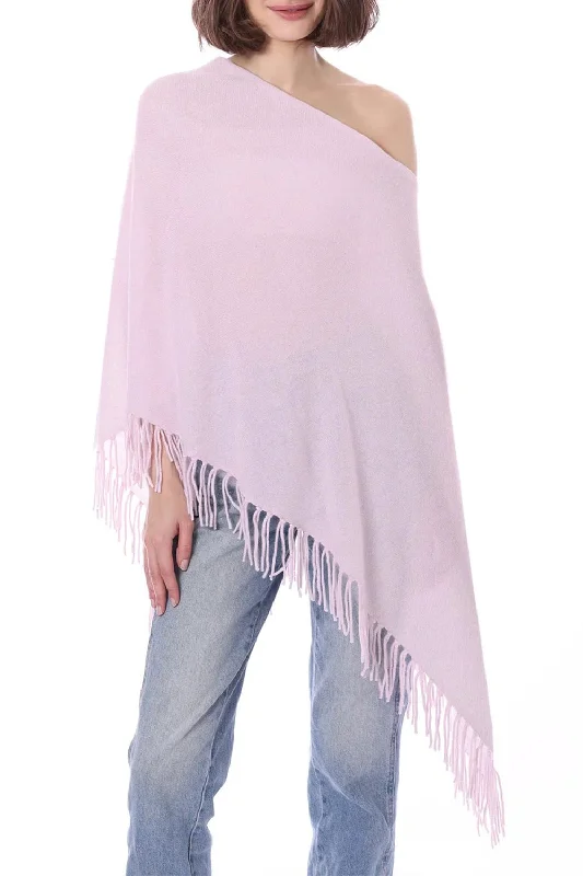 Stock Up Ruana Fringe Poncho - Dior Pink