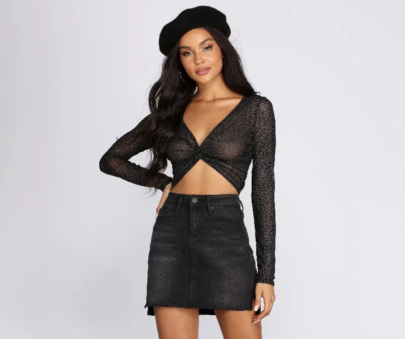 Weekend Discounts to Relish Mesh Mania Twist Front Top