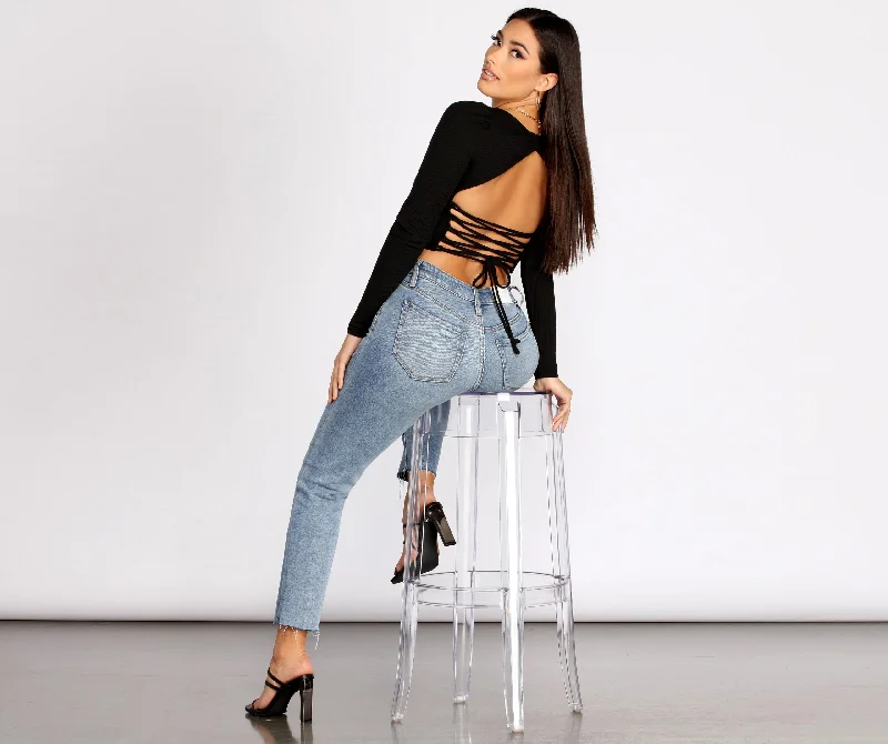 Weekend Offers That Shine Cropped Ribbed Puff Sleeve Top
