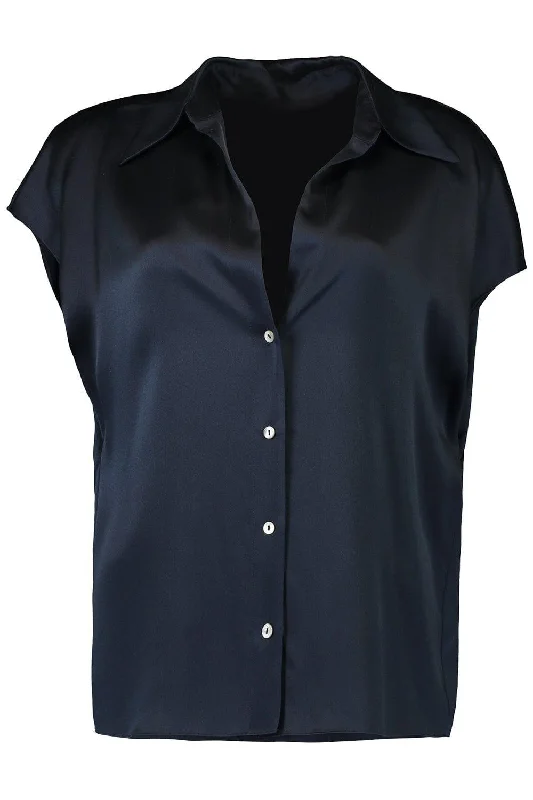 Celebrate the Weekend with Discounts Cap Sleeve Ruched Back Blouse - Coastal