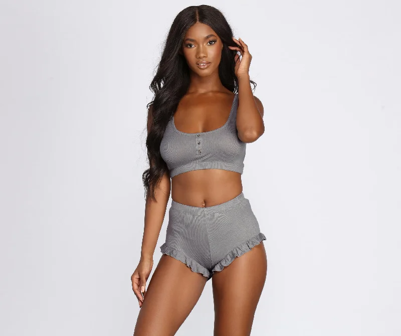 The Best Prices Wide Awake Ribbed Pajama Tank And Shorts