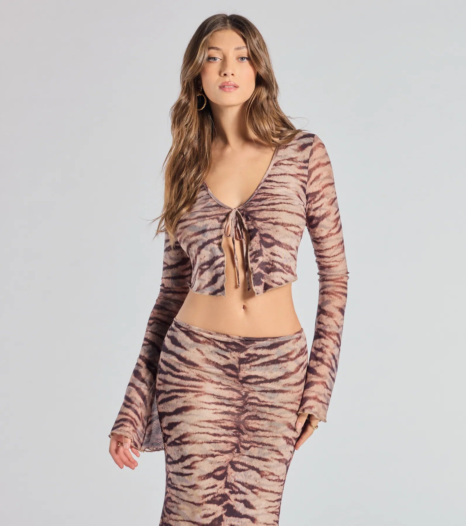 Weekend Discounts to Delight Strut It Out Abstract Zebra Tie-Front Top